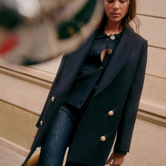 James jacket sezane Navy - Picture 3 of 6